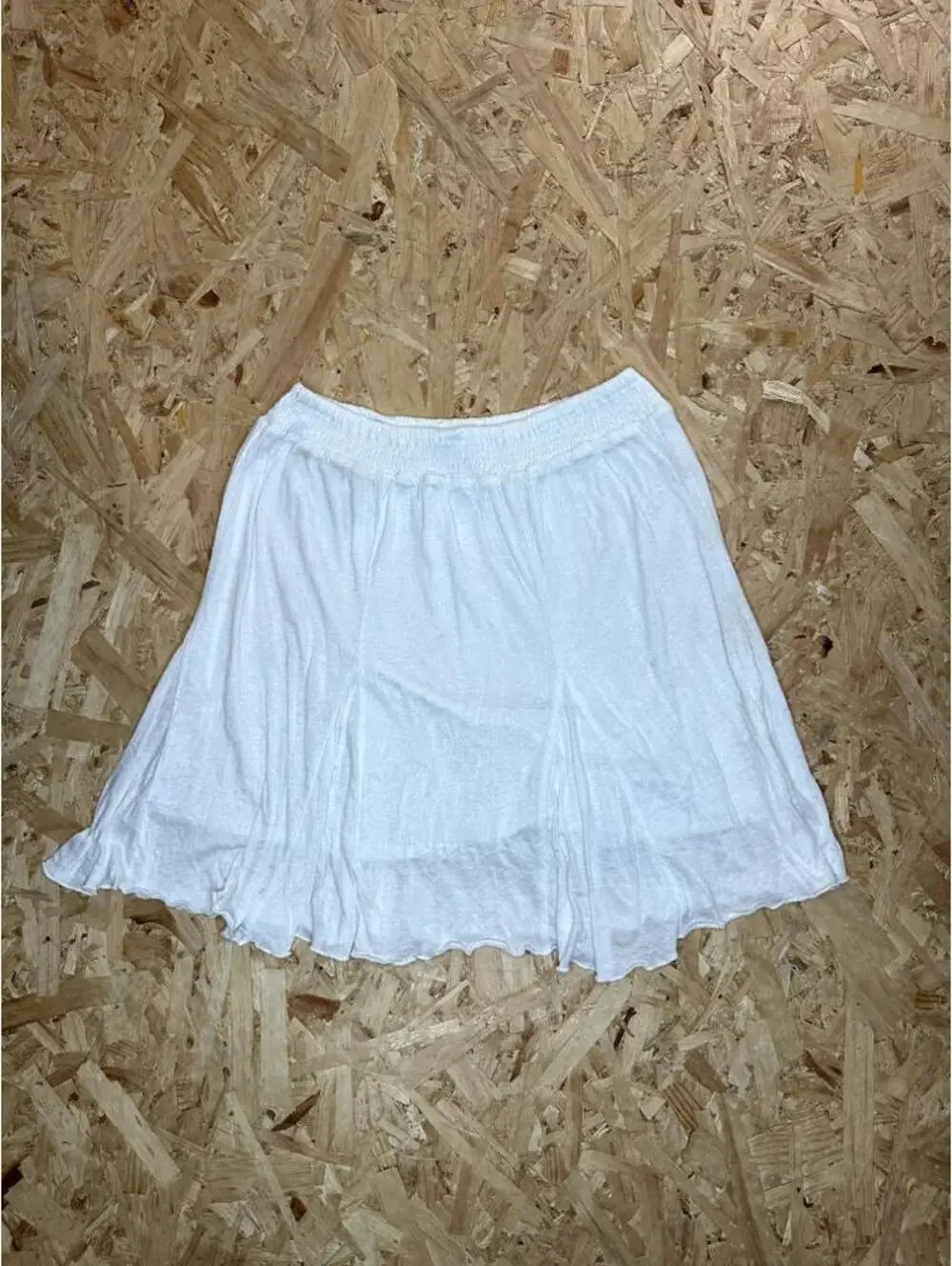 Faded Glory Girls XL 14 16 White Skirt Elastic Waist Ruffle Hem Casual